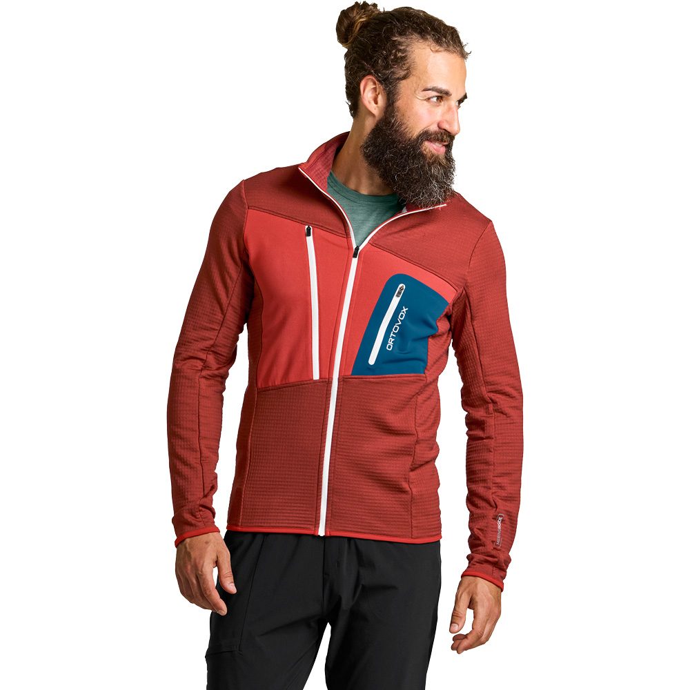 ORTOVOX Fleece Grid Jacke Herren clay orange