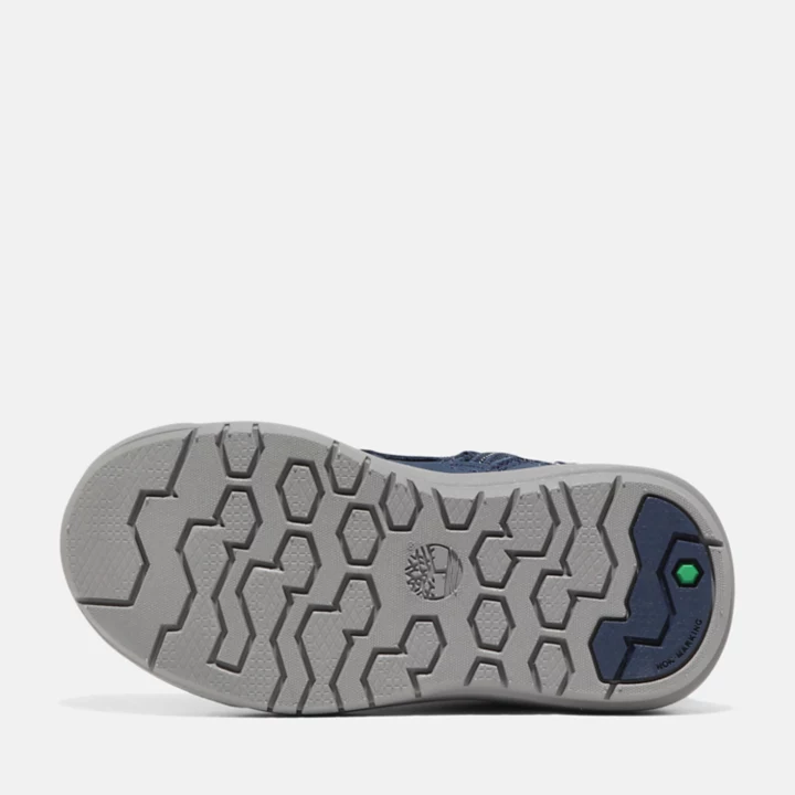 Bota infantil Seneca Bay de 15 cm com zíper lateral na cor azul marinho.