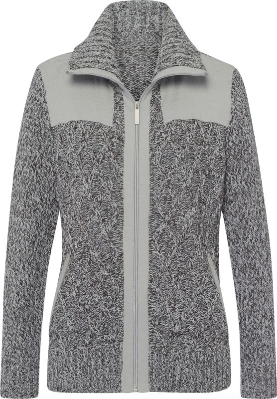 Dames Vest in lichtgrijs/ecru gemêleerd