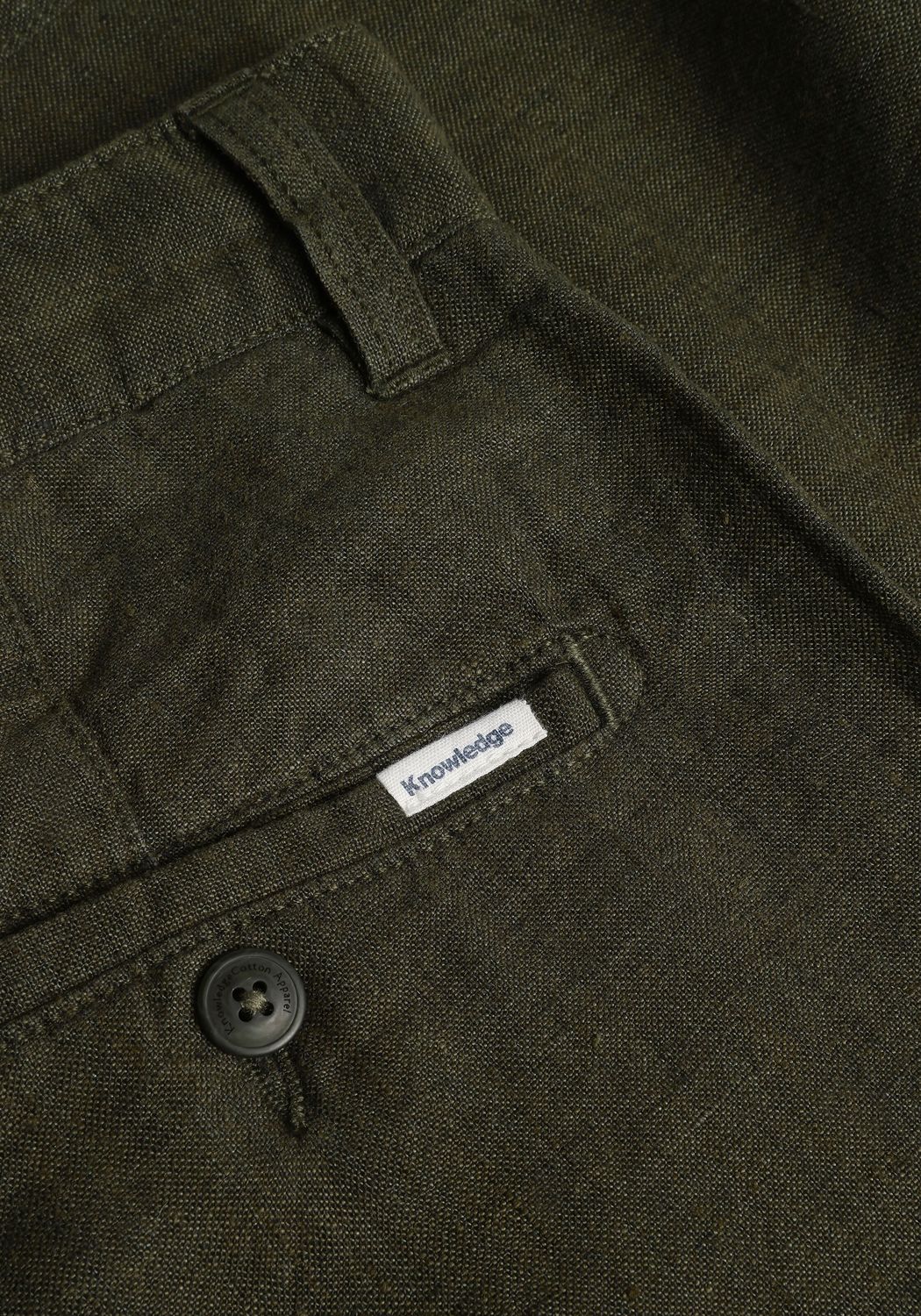 Knowledge Cotton Apparel Leinenhose Chuck Regular Linen Pants Burned Olive