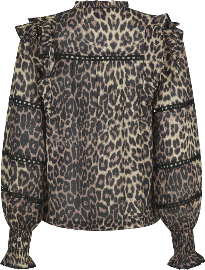Neo Noir Aurika Leo Voile Blouse Leopard
