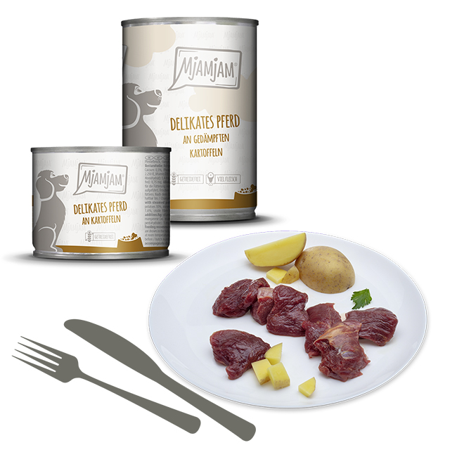 delikates Pferd an gedämpften Kartoffeln