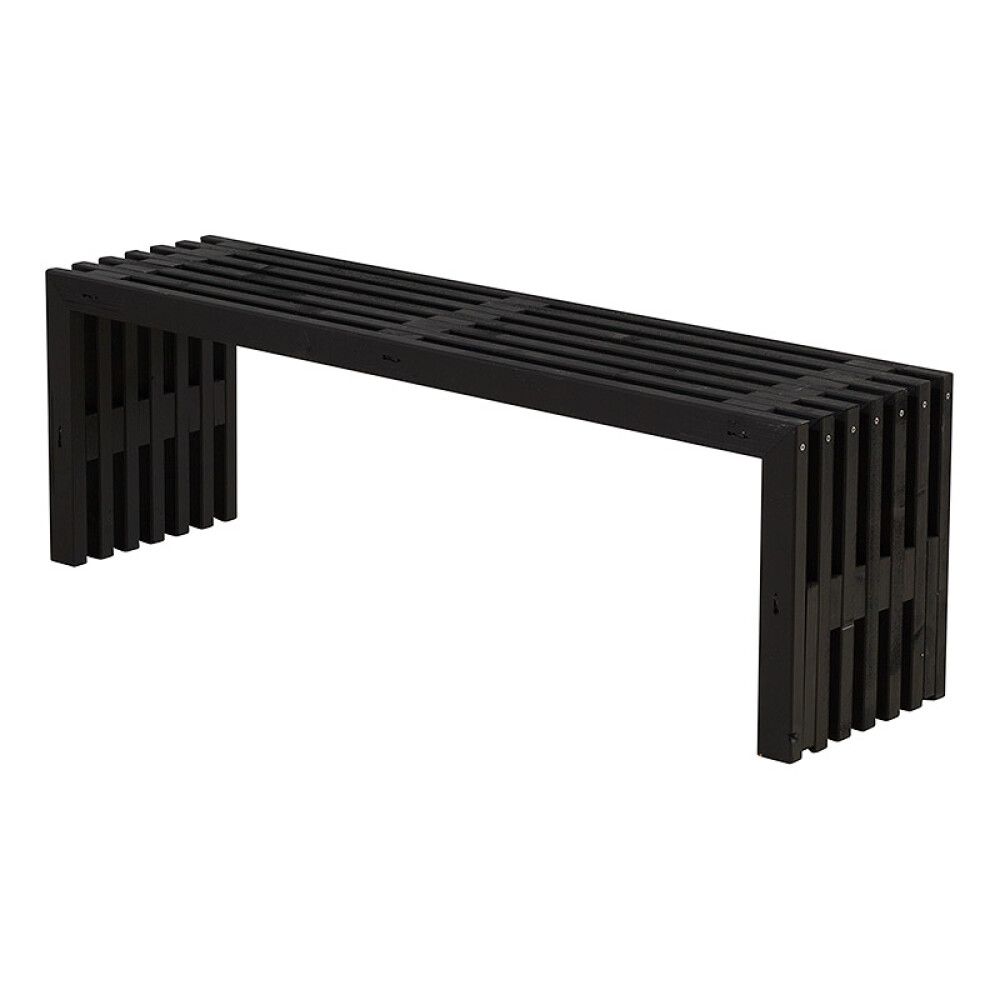 BENK PLUS RUSTIKK DESIGN SVART 138X36X45 CM