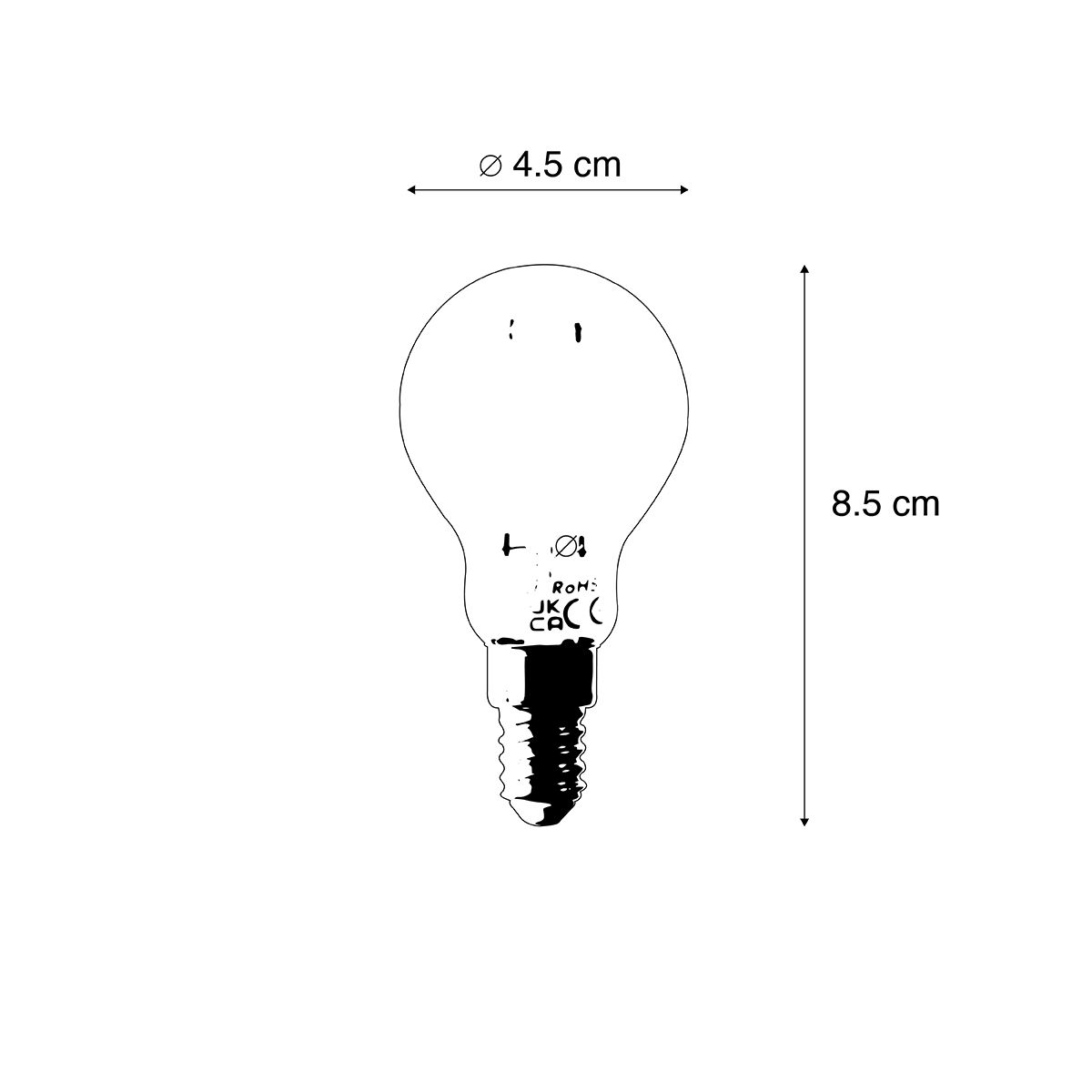 Smart E14 LED lamp P45 goud 4,9W 470 lm 1800-4000K