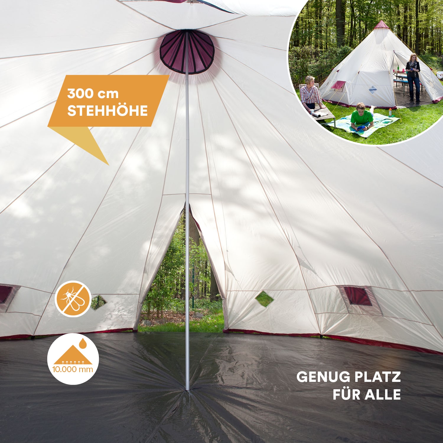Skandika Tipi Kota 550 Groepstent - Beige