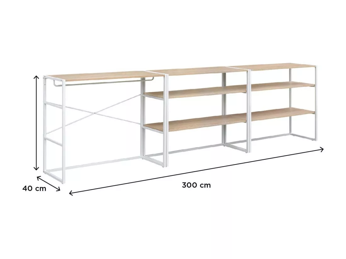 Portants vêtements sous combles modulables - Lot de 3
