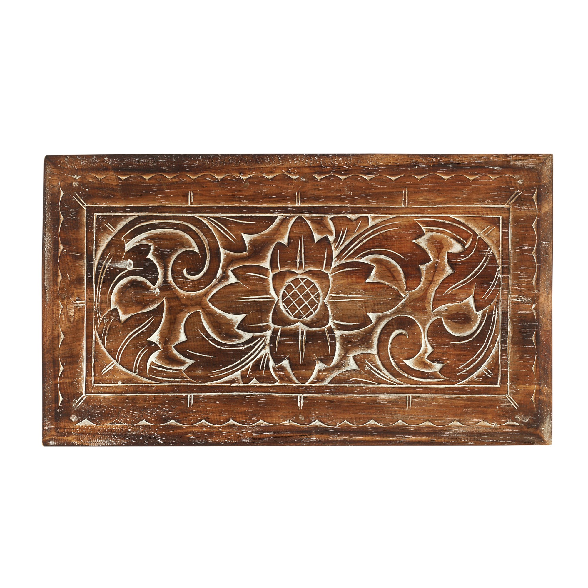 3er-Set Truhe mit Blumenmotiv, aus Albesiaholz von fischer's lagerhaus