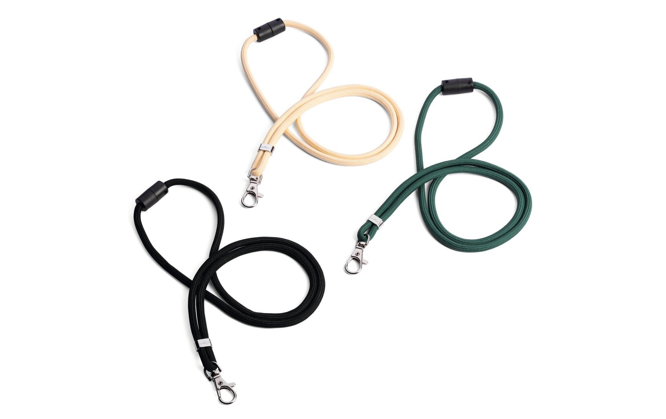 Textilband rPET mit Karabineer 10 Stück, GrünNachhaltiges Ausweishalterband aus Recyclingmaterial mit praktischem Karabiner