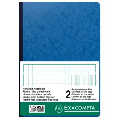 Exacompta - Piqûre à tête paresseuse - 2 colonnes sur 1 page - 29,7 x 21 cm - 80 pages