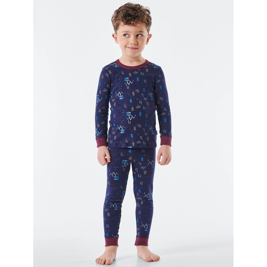 Schiesser Pyjama Wild Animals dunkelblau