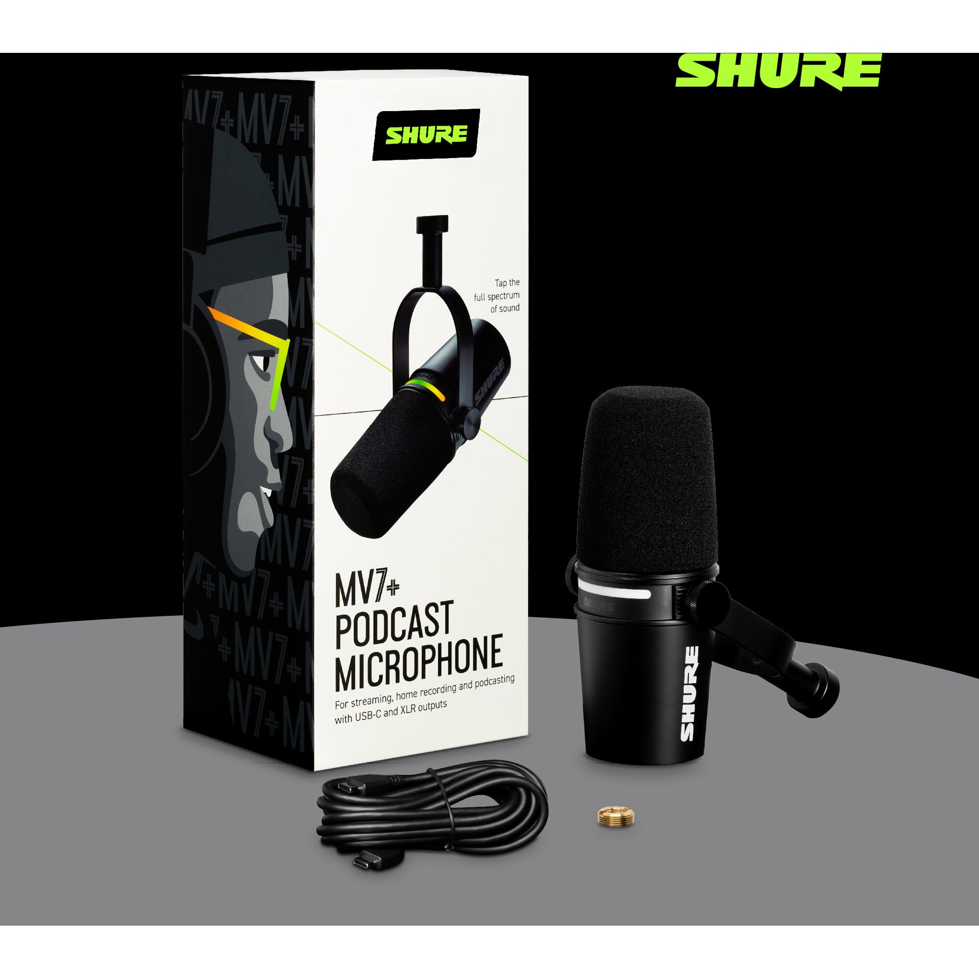 Shure Motiv MV7+ Black dynamische xlr/usb broadcast microfoon