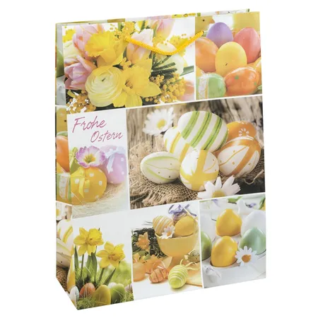 Idena 31448 Geschenktasche Ostern, 1 Stück, 5-fach sortiert
