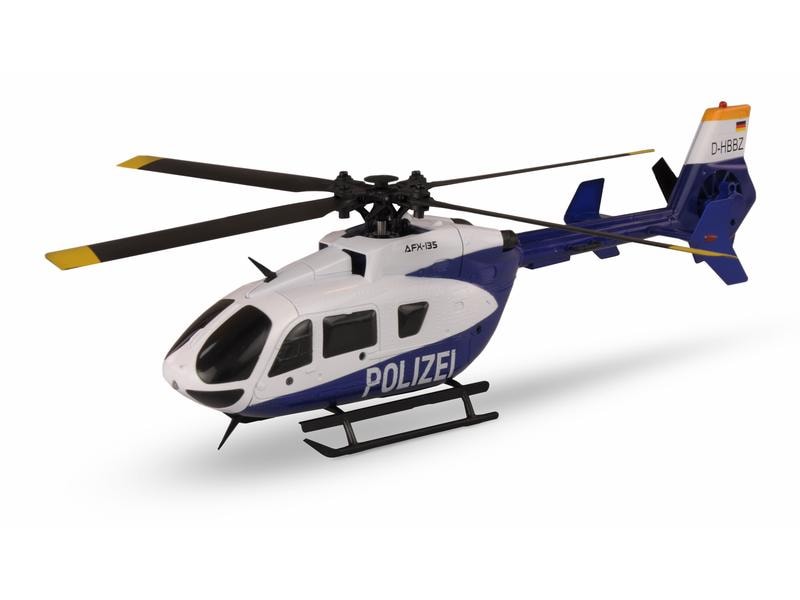 Amewi Helikopter AFX-135 Polizei 4-Kanal Singlerotor RTF Kleiner Scale Heli mit 4-Kanal Steuerung für Einsteiger und Fortgeschrittene