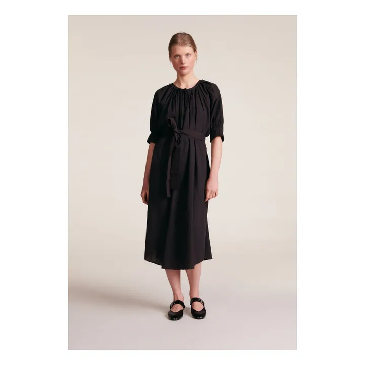 BELLEPIECE Robe Derek Rayures Dobby | Gris foncé