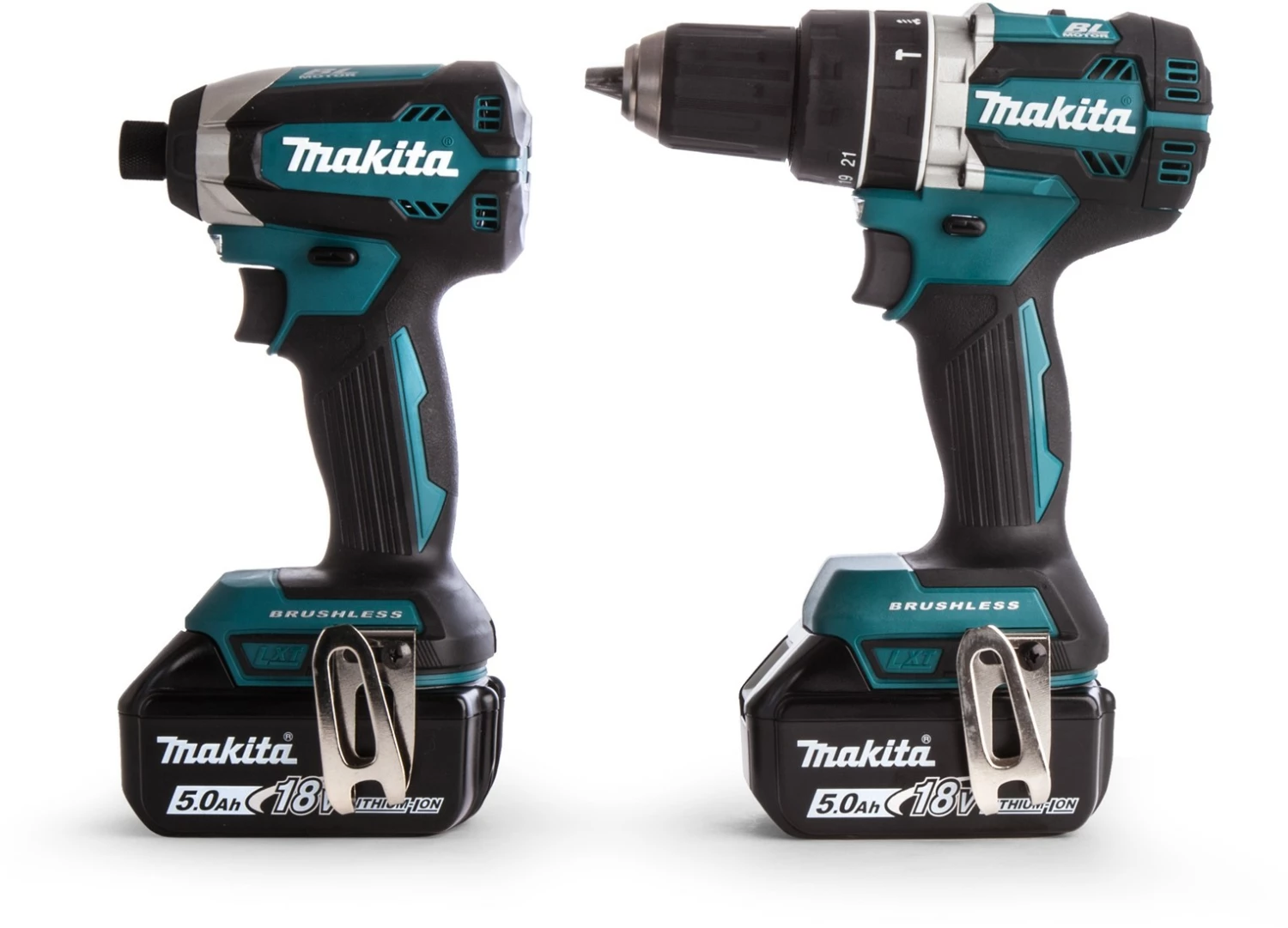Makita DLX2180TJ 18V Li-Ion accu klop-/schroefmachine (DHP484) & slagschroevendraaier (DTD153) combiset (2x 5,0Ah accu) in Mbox - koolborstelloos
