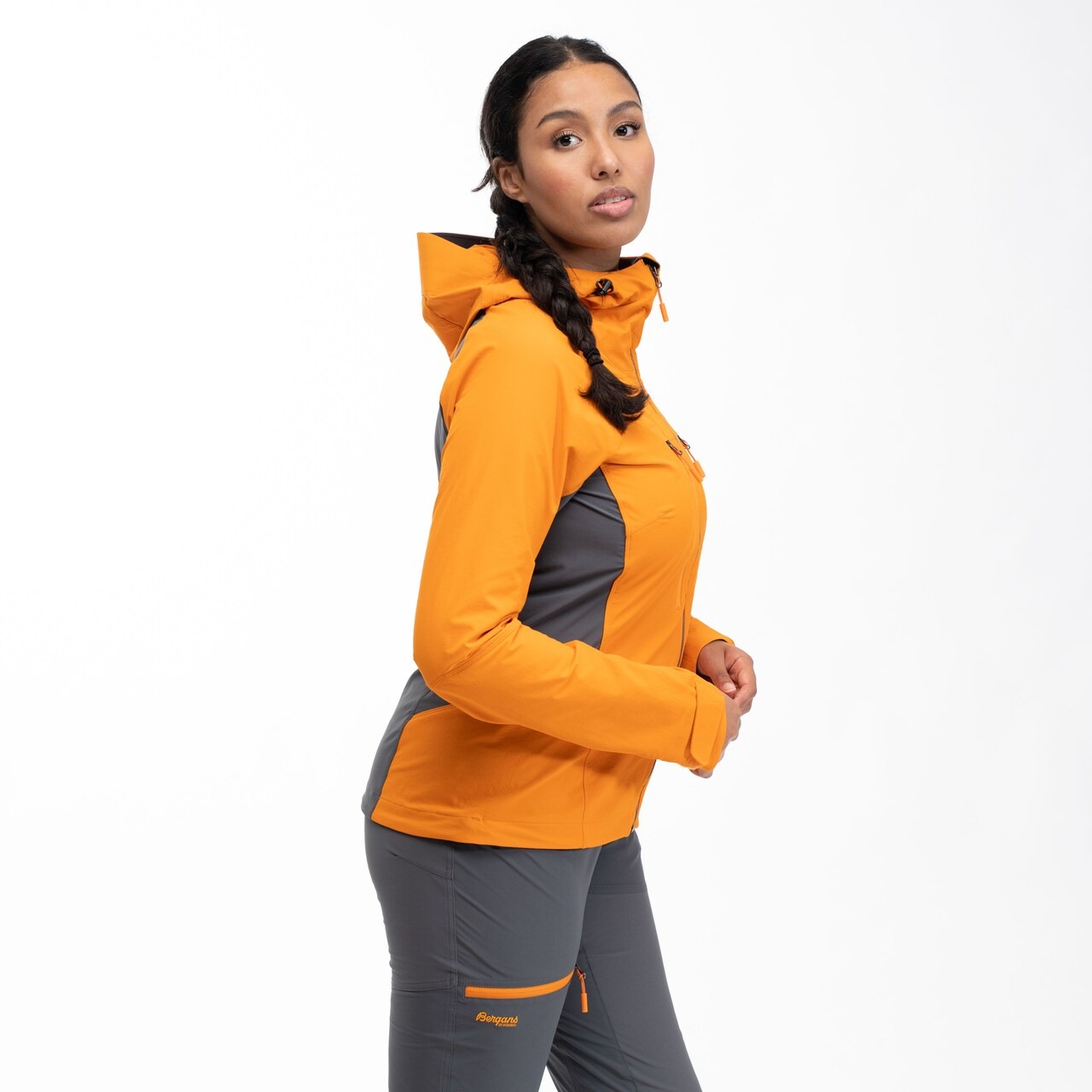 Cecilie Mountain Softshell Jacket Dame Cloudberry Yellow/Solid Dark Grey