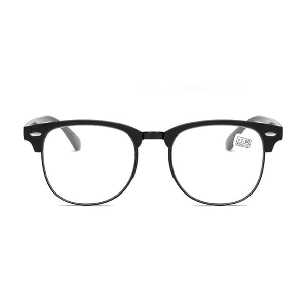 Black Clubmaster Reading Glasses Styrke 1.0 Glass