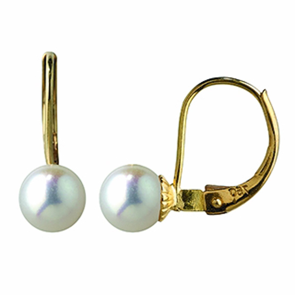 Boucles d'oreilles dormeuses or perle de culture 5.5