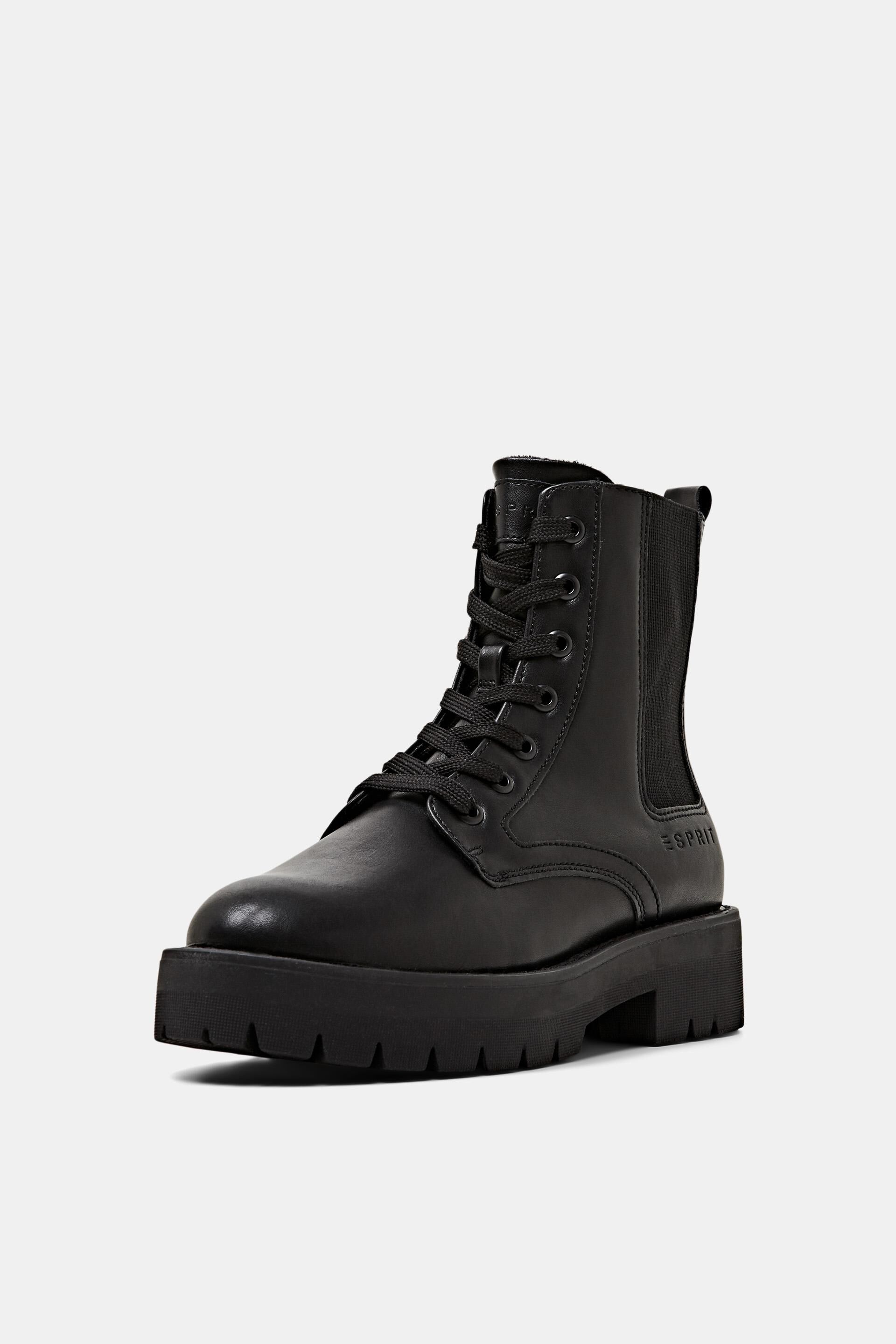 Bottes à lacets en similicuir