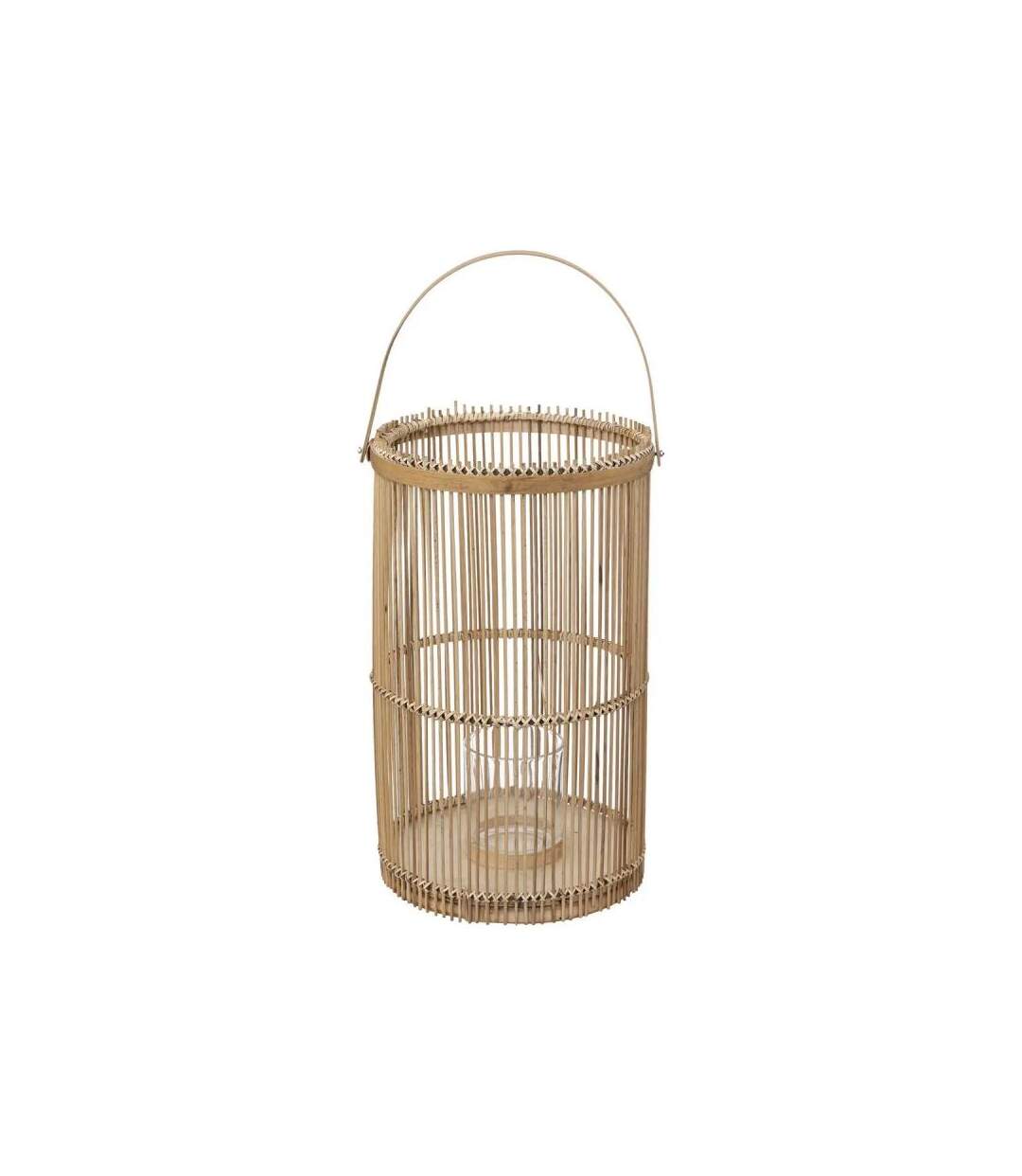 Lot de 2 Lanternes Déco Bambou 40cm Naturel