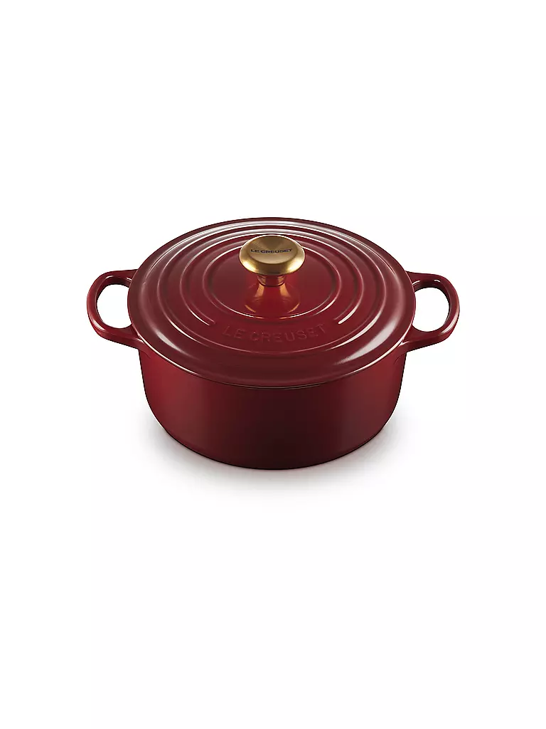 LE CREUSET Bräter rund SIGNATURE 24cm Garnet dunkelrot