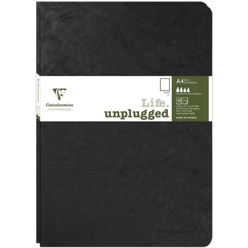 Set de 2 carnets piqués Age Bag A4 96 pages uni - Noir