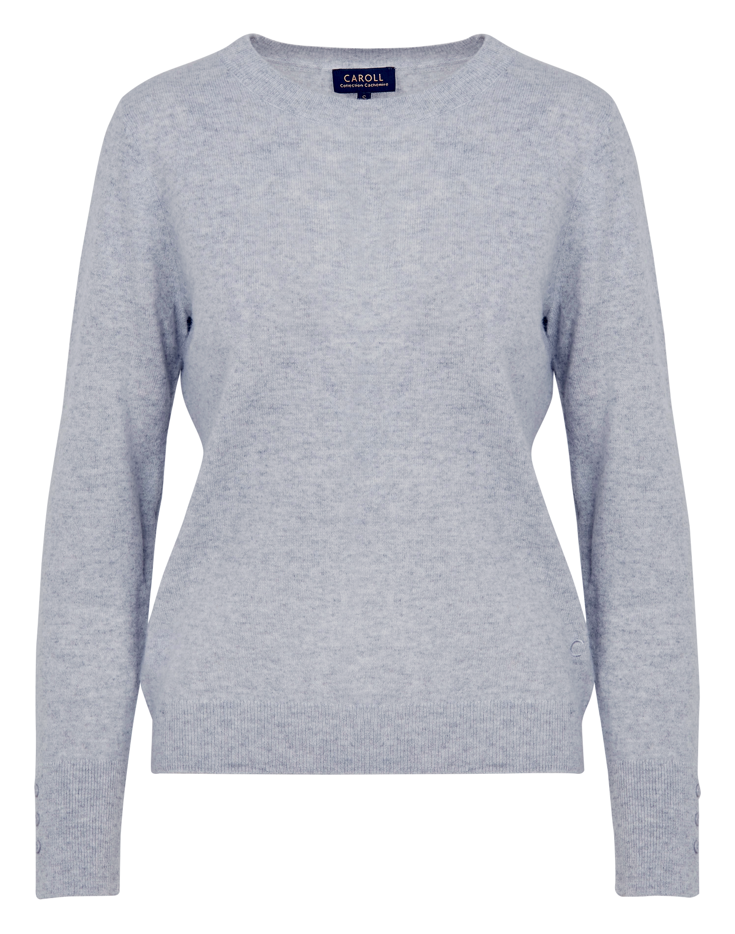 MAGDA - Pull droit col rond en cachemire| Gris