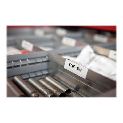 Dymo - Ruban d'étiquettes polyester auto-adhésives - (12 mm x 3,5 m) - fond blanc écriture noire