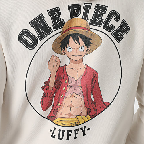 Sweat Capuche Luffy Beige