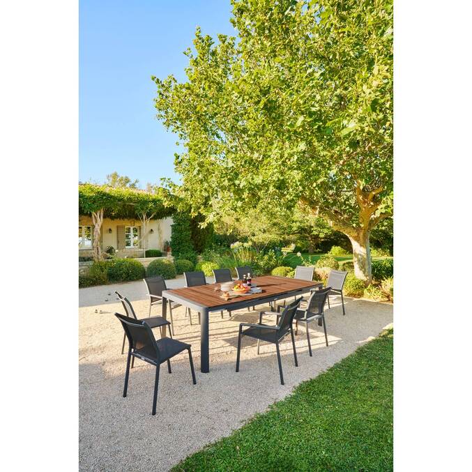 Chaise de jardin empilable ESSENTIA Anthracite & Graphite