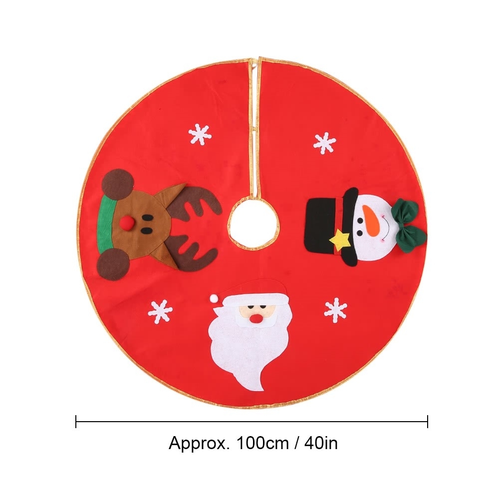 (Ø100cm) Christmas Weihnachtsbaum Decke Tannenbaum Rock Unterlage - Rot