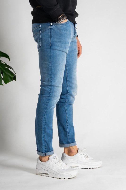 Bates - Slim Fit - Jeans - Blauw - Power Stretch