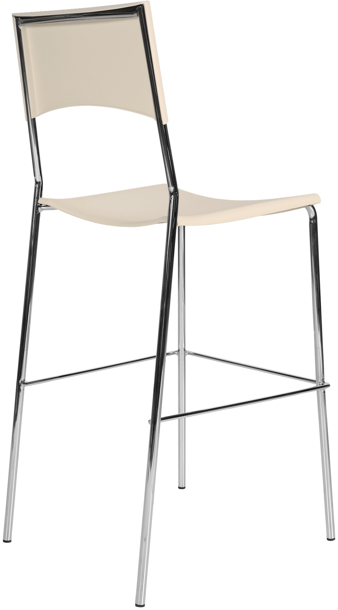 CLP 4er Set Barhocker Genua I Mit Kunststoffsitz Und Metallgestell In Chrom-Optik I Stapelbarer Bistrohocker