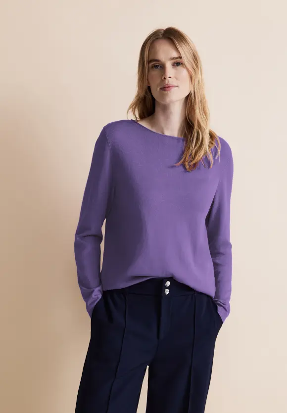 Basic Feinstrickpullover - lupine lilac