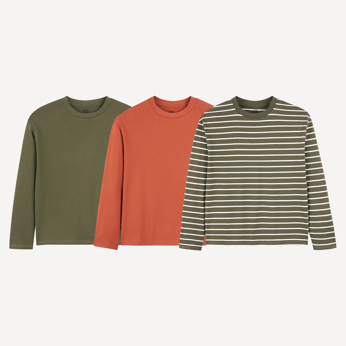 COLEÇÃO LA REDOUTE<br>Conjunto de 3 camisetas de manga comprida