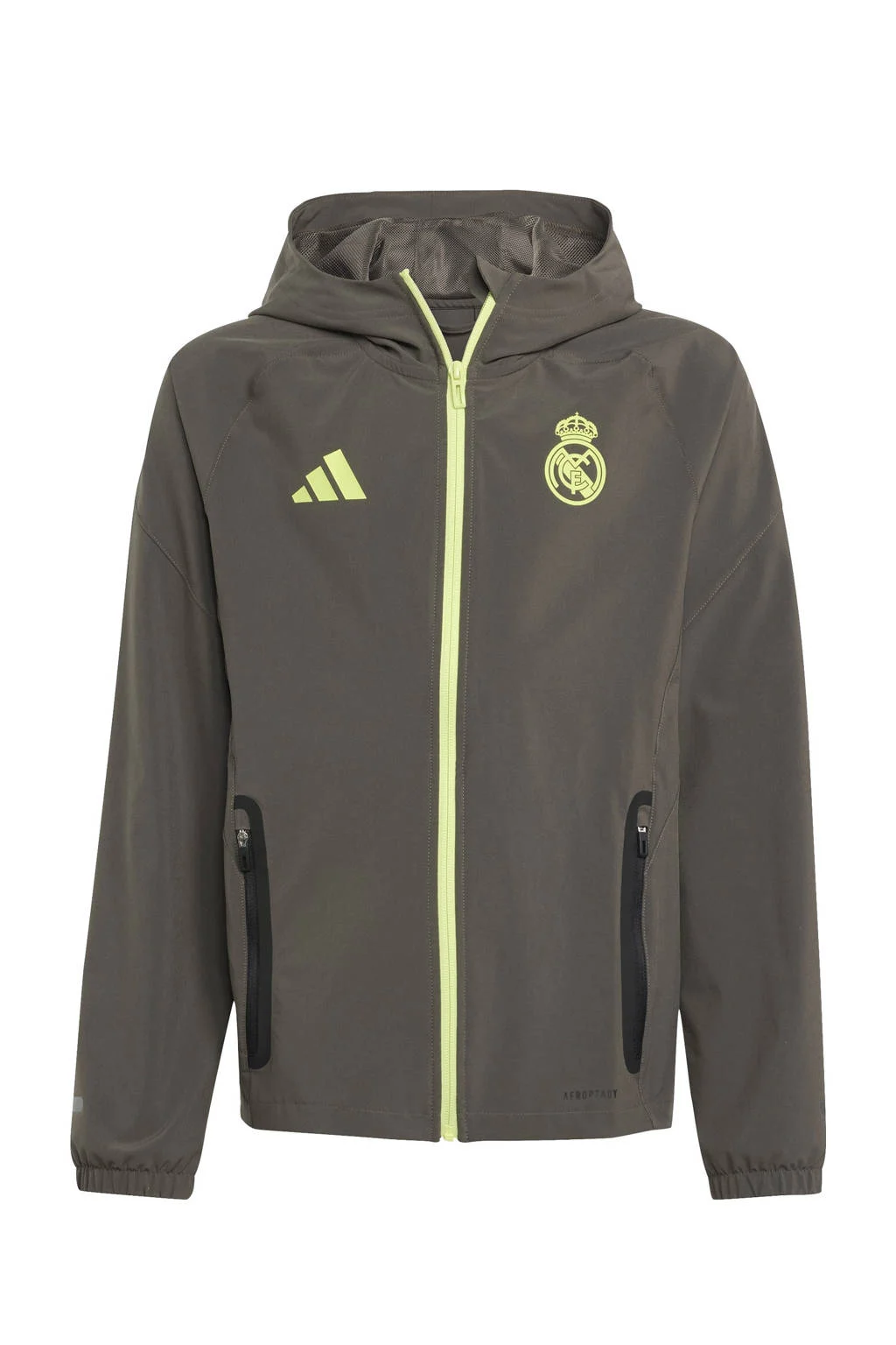 adidas Performance junior Real Madrid voetbalvest olijfgroen/geel