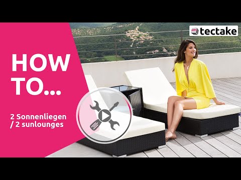2er Set Rattan Sonnenliegen