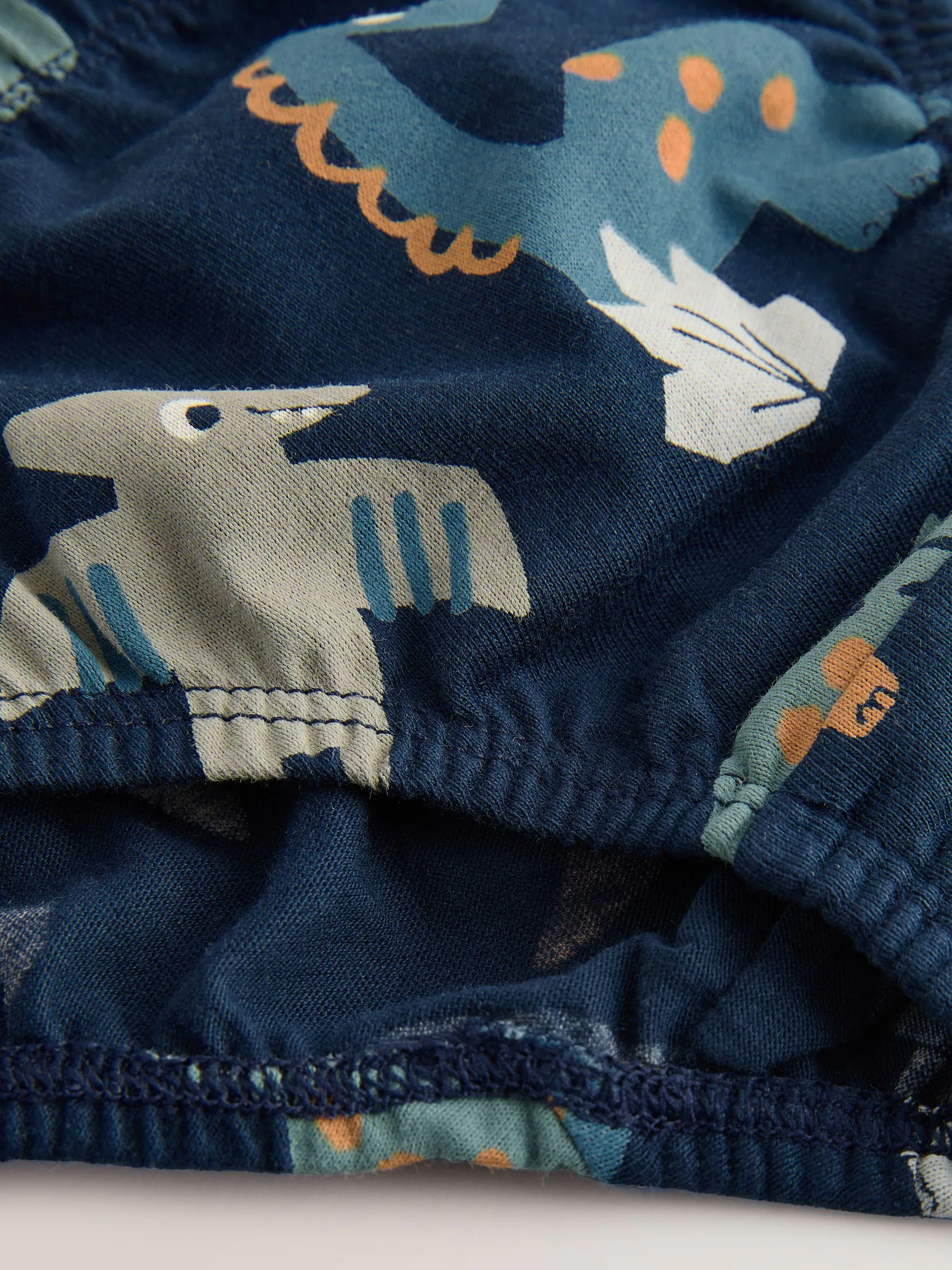 Blauw met dinosaurus - 100% katoenen bedrukte onderbroeken set van 5 (1.5-10jr)