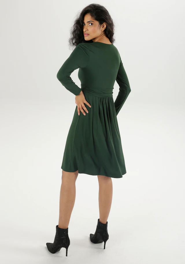Aniston SELECTED Jerseykleid mit gerafftem Taillenbund; unifarben