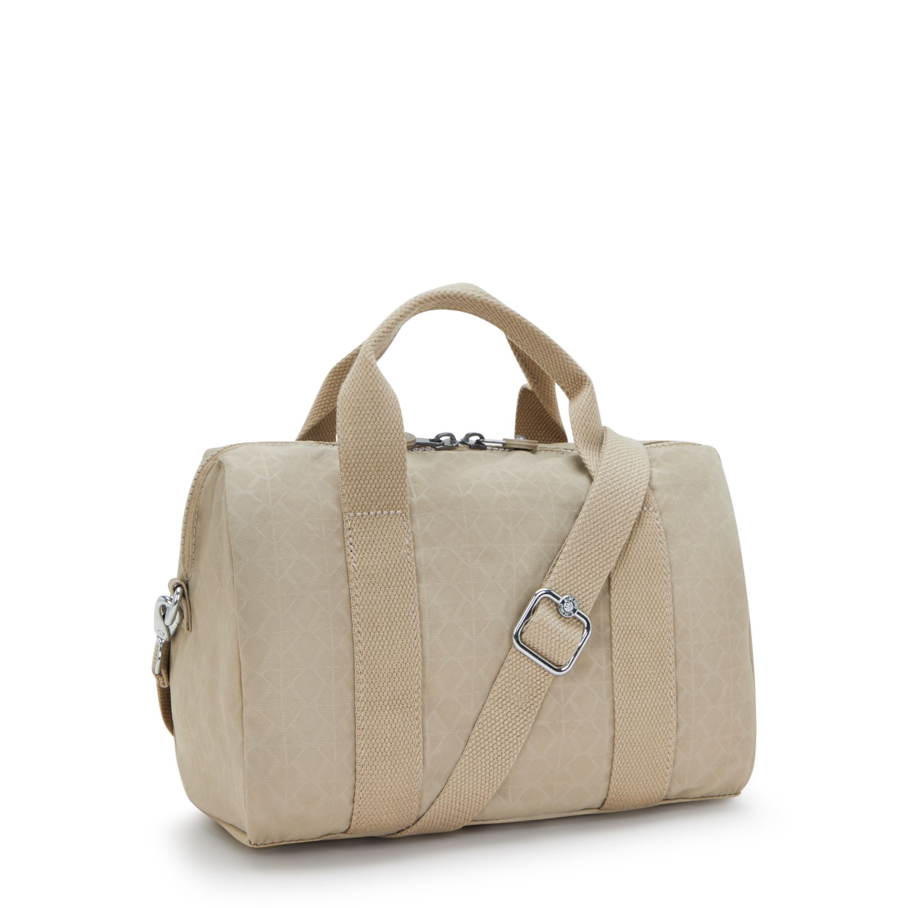 BINA M Sac à main de taille moyenne avec bandoulière ajustable amovible - Signature Beige Embossed
