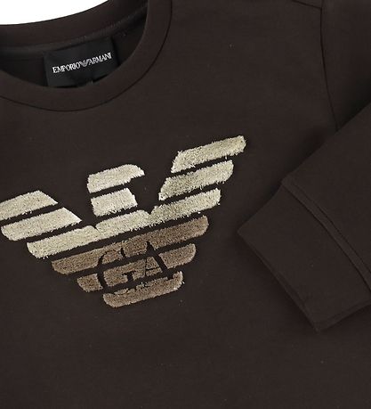 Emporio Armani Bluse - Dark Chocolate m. Logo