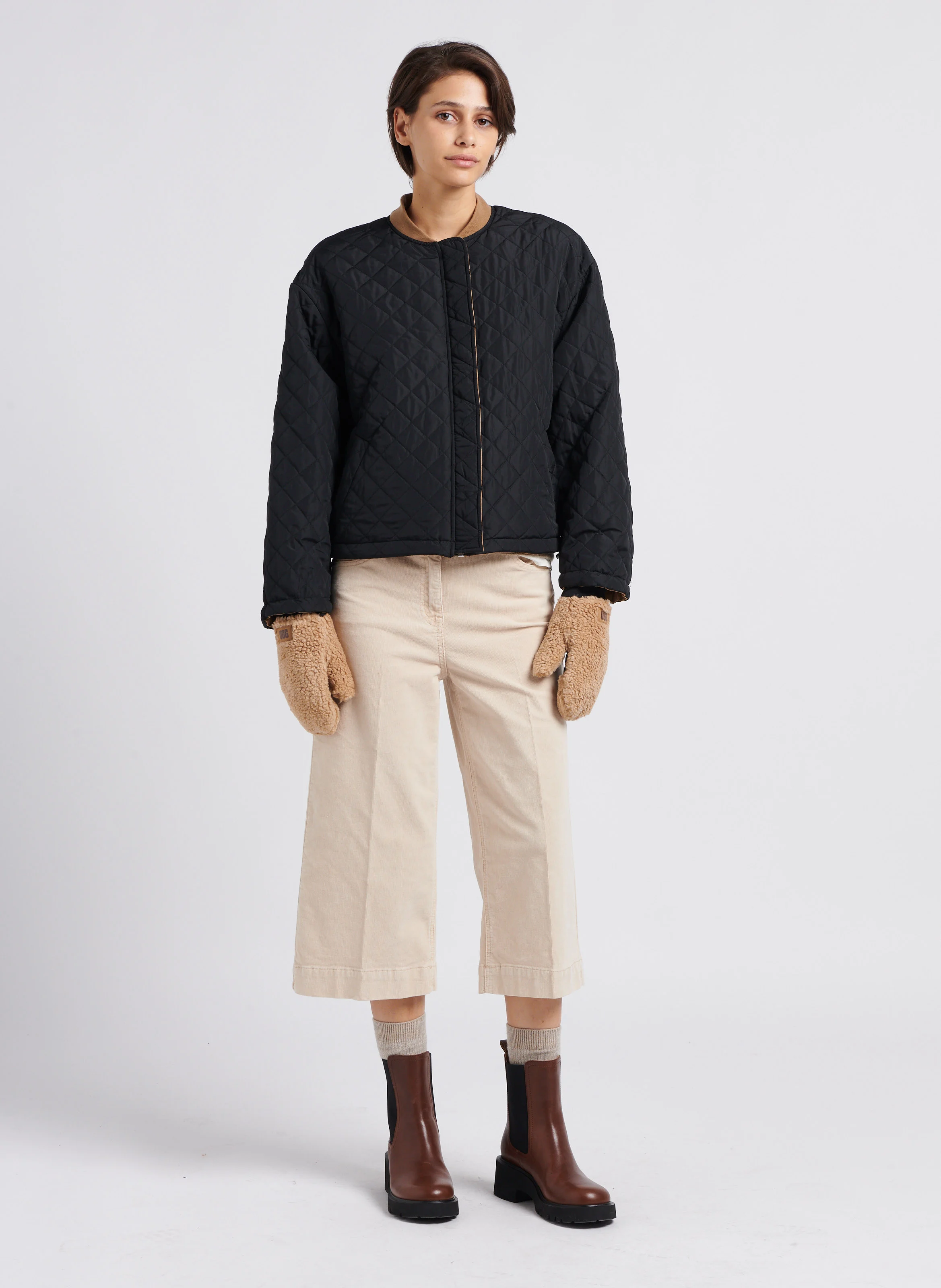 CILIE - Blouson col montant| Marron