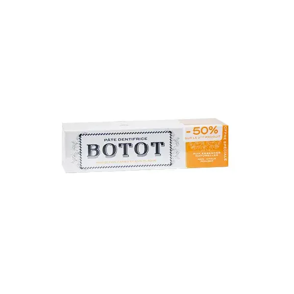 Pasta de dentes Bobot amarela, pacote com 2 unidades de 75ml
