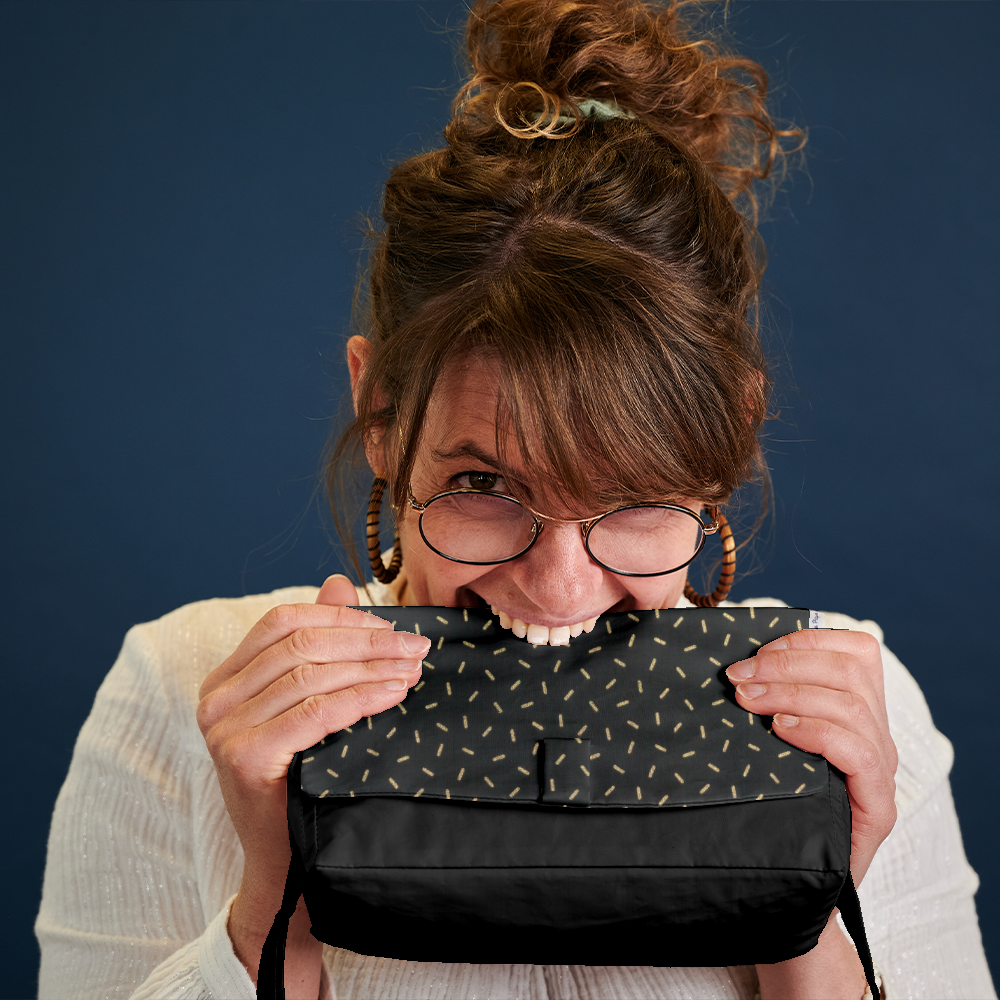 Rabat Sac Compagnon Paille Dorée Noir