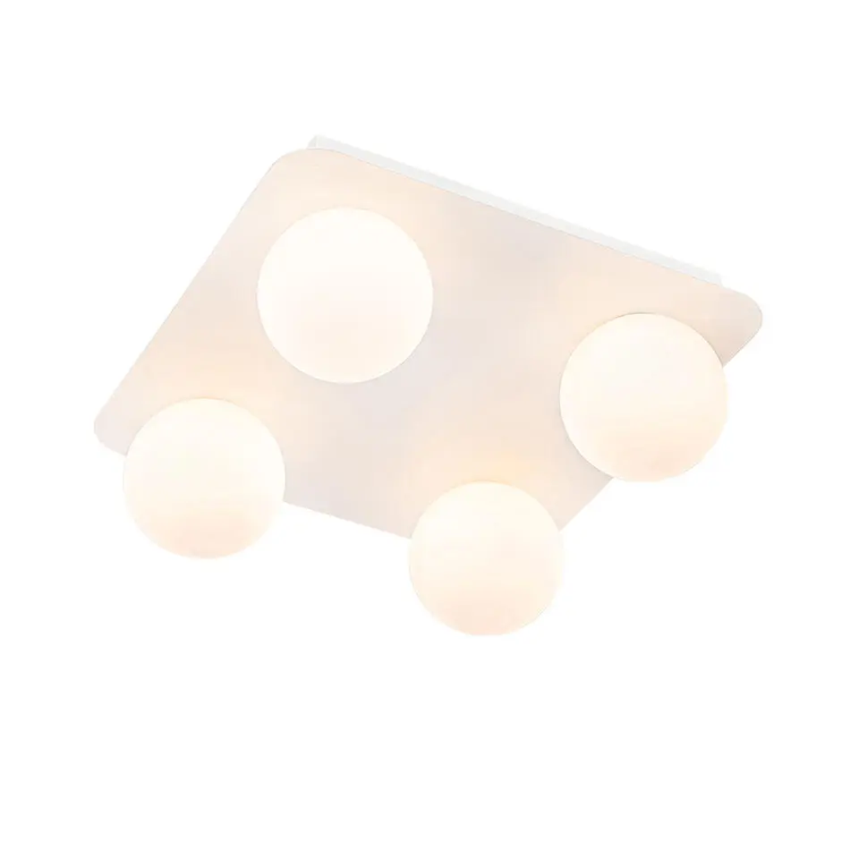 Qazqa plafondlampen buiten cederic wit g9
