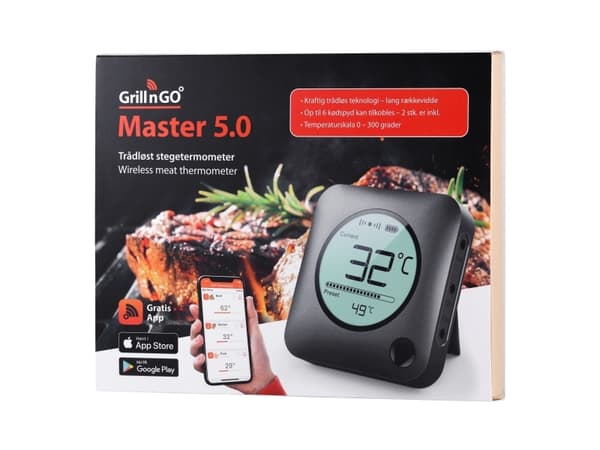 Grillngo Master 5.0 trådløst steketermometer med Bluetooth