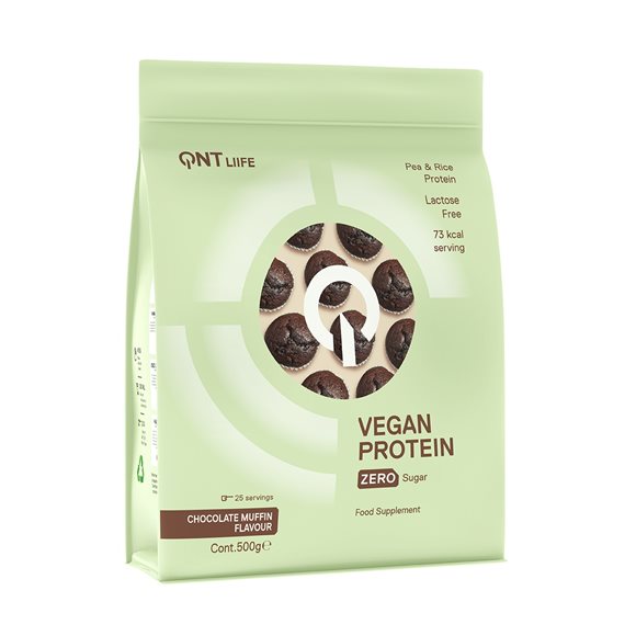 QNT Vegan Protein Zero Sugar-Lactose Free<br>500 g, Beutel, Chocolate Muffin