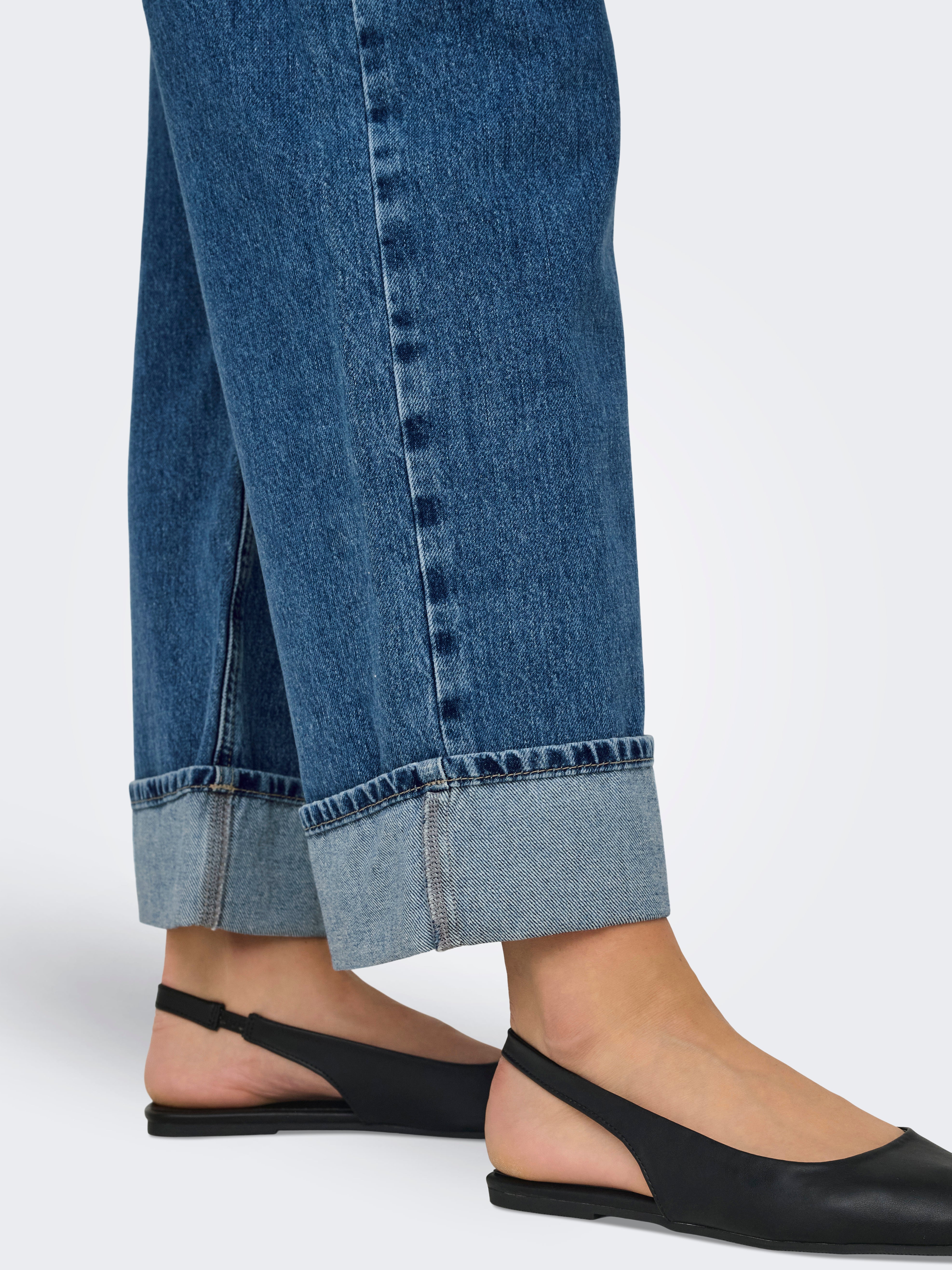 ONLHOPE Hohe Taille Weiter Beinschnitt Jeans Medium Blue Denim