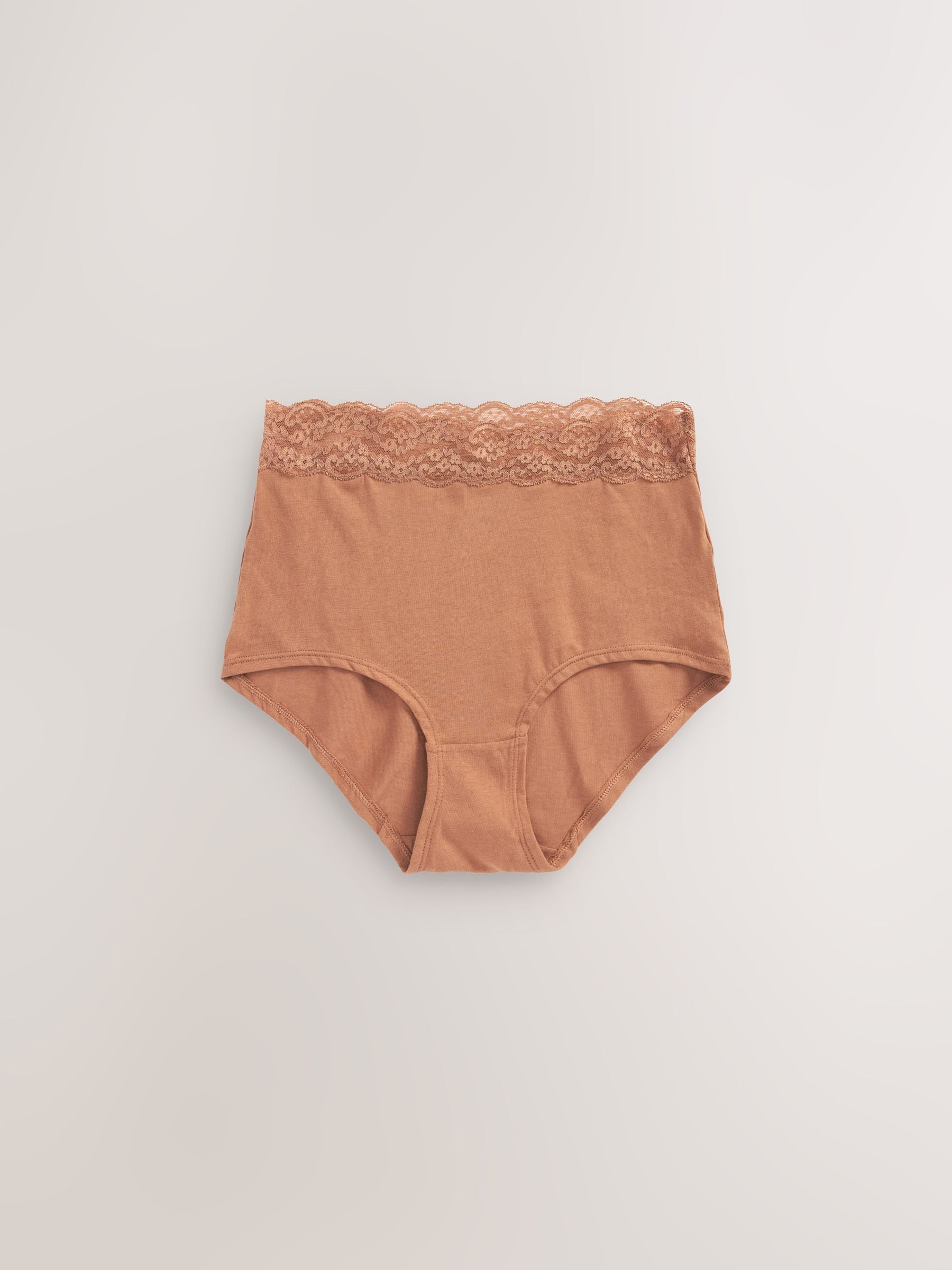 Caramel-nude - Katoenen kanten slipjes 4 stuks
