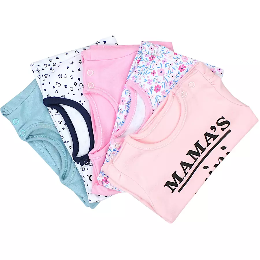 TupTam Baby Mädchen Langarmshirt 5er Set apricot